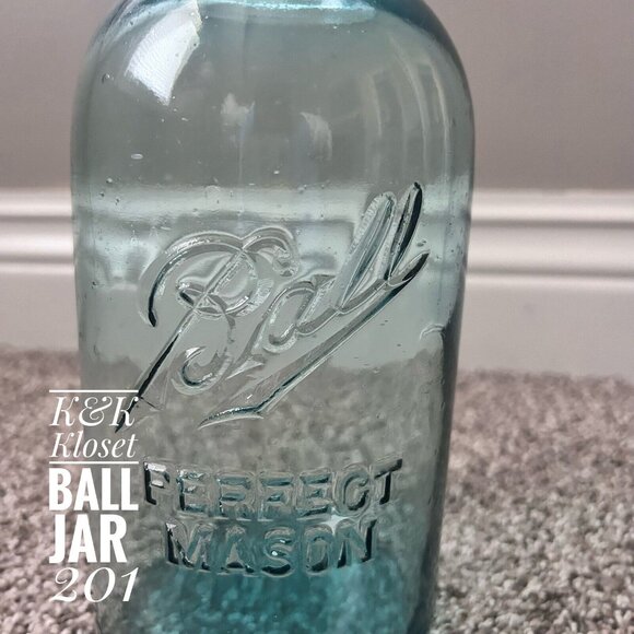 Vintage Light Blue Aqua Ball Perfect Mason Canning Jar 1910-1923 #10 NO LID! - Picture 3 of 8